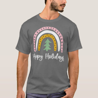 Felizes Feriados Árvore de Natal Rainbow T-Shirt