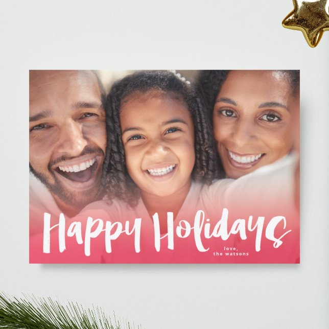 Felizes Feriados com Cartões de foto de Natal Rosa (Criador carregado)
