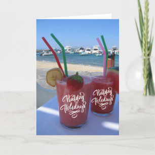Felizes feriados com Strawberry Daiquiris - cartão