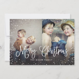 Felizes Feriados Neve Natal 2 Cartões com fotos