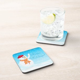 "Felizes Feriados" Porta copos de Snowman Cork