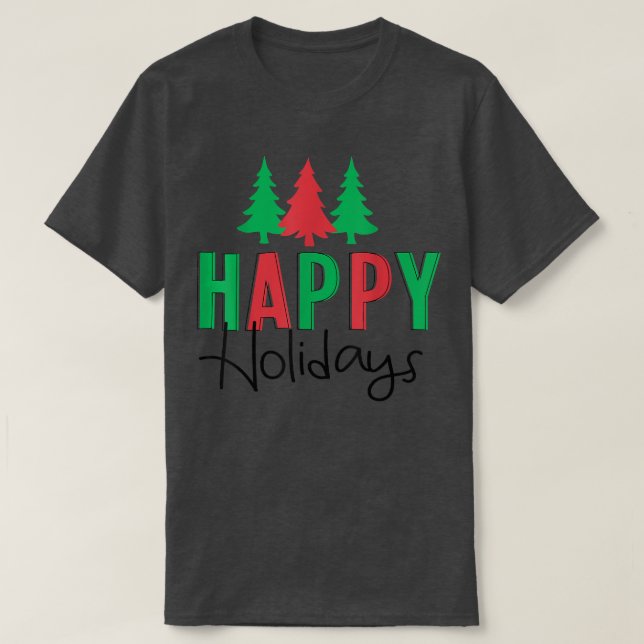 Felizes Feriados Retraçam Camisetas de Natal (Frente do Design)