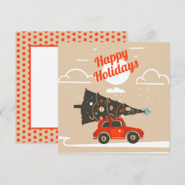 Felizes Festas Árvore de Natal Cartão Plano