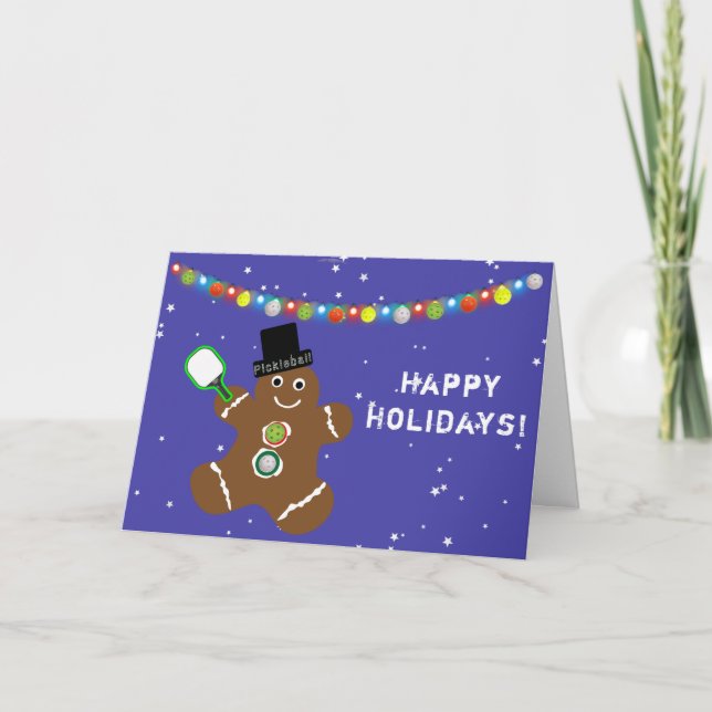 Felizes Festas de Pickleball! - Cartão de Boas Fes (Frente)
