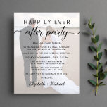 Felizmente Depois Da Foto De Recepção de casamento<br><div class="desc">Elemento moderno e favorável ao orçamento ou anúncio de casamento privado e convite de recepção. Seu anúncio de casamento e convite de recepção personalizados sobrepõe sua foto, e "Felizmente, nunca depois da festa" está escrito em uma mistura de simples tipografia e um roteiro de tendências com picos. Este papel semirbrilhante...</div>
