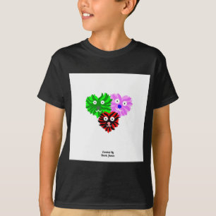 Felpudos Cardíacos Meninos Camisa Básica Negra
