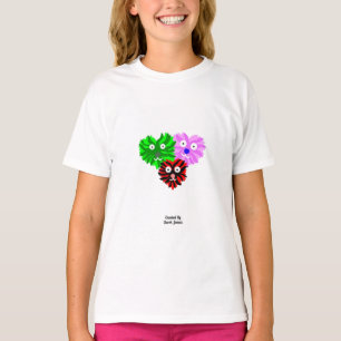 Felpudos do coração Meninas Camisa Básica Branca