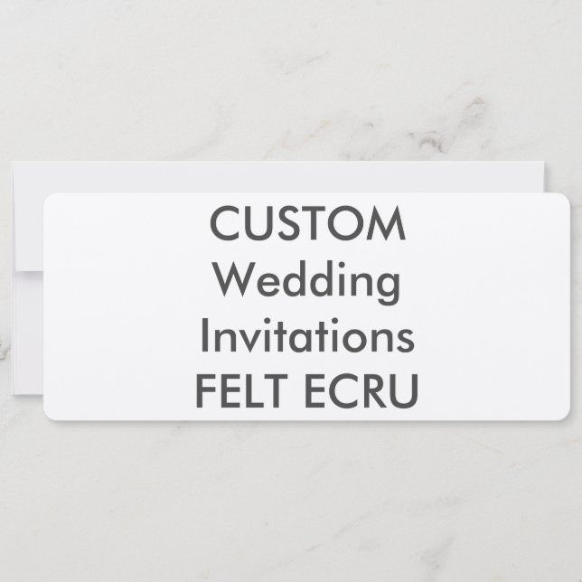 FELT ECRU 110lb Convites para casamento de 9,25" x (Frente)