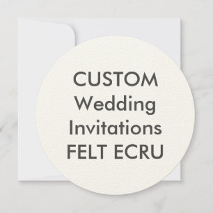 FELT ECRU 110lb Convites redondos de casamento de