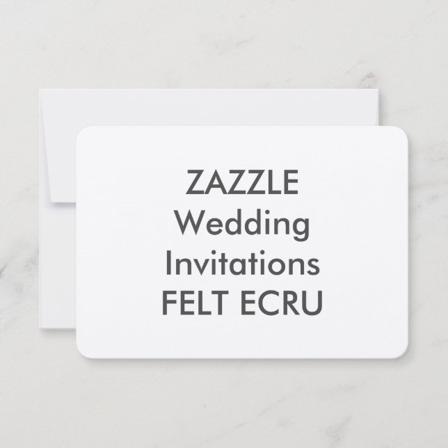 FELT ECRU 5" x Convites para Casamento de 3,5" (Frente)