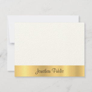Felt Ecru Modern Elegante Dourado Script Modelo