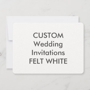 FELT WHITE 110lb Convites para casamento de 6,25" 