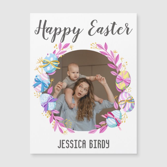 Felz pascoa amigo, mãe coelhinha da Páscoa e foto  (Frente)