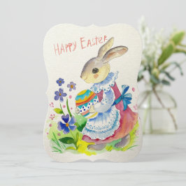 Felz pascoa. Belo coelho, ovos brancos