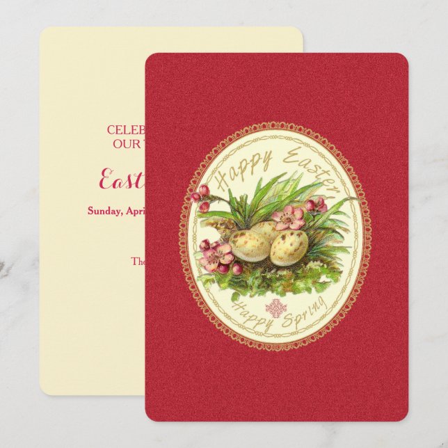 Felz pascoa - Cartão de Convite (Frente/Verso)