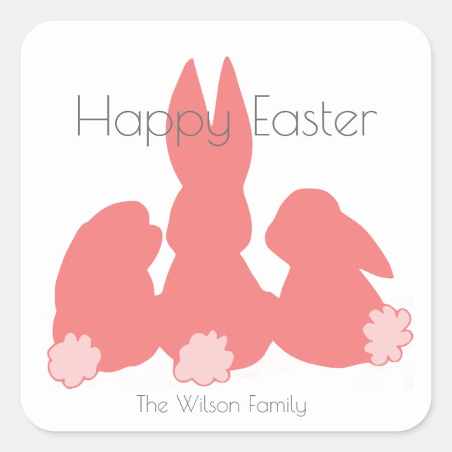 Felz pascoa | Coelhinhos | Autocolante personaliza (Frente)