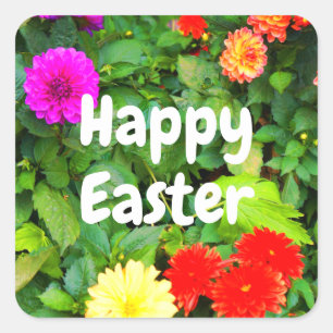 felz pascoa com vários adesivos Dahlias nº 1-1