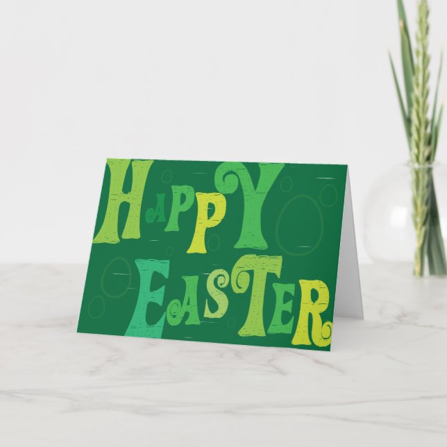 Felz pascoa cristão do verde do ~ do cartão de (Frente)