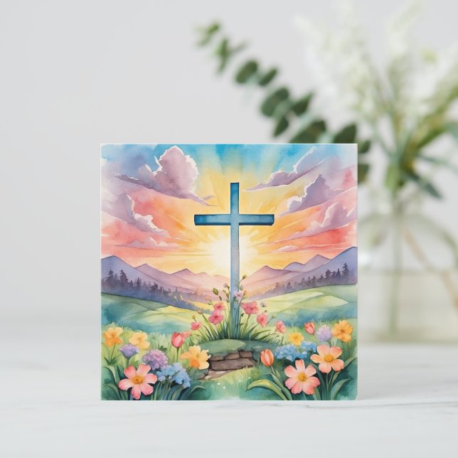 Felz pascoa, ilustração colorida, (Em pé/Frente)