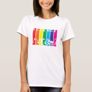 Fêmea avançada do t-shirt da classe da ciência 
