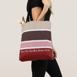 Feminina Stripes Café Mãe Cotação Tote Bag