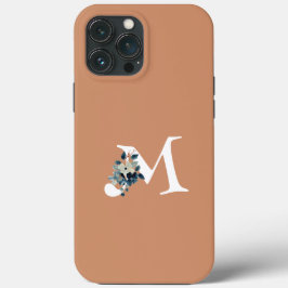 Feminino floral com grande inicial rosa elegante m