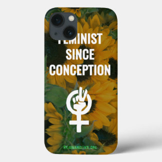 Feminista desde a capa de telefone da concepção