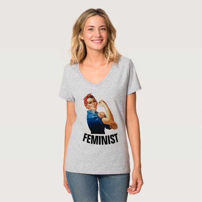 FEMINISTA, Rosie, as T-shirts do ribeiro (Frente Completa)