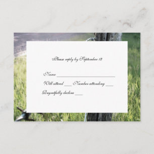 Fencepost, Barbed Wire Rustic Rsvp com envelope