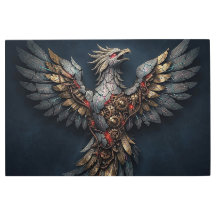 Fênix Cibernética Vintage: Ave Mítica de Ouro Enve