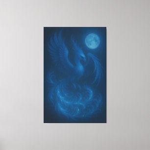 Fênix da Lua Azul · Impressão em Tela de Arte Fina
