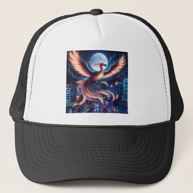 Fênix flamejante boné (Frente)
