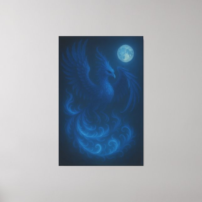 Fenix Lua Azul · Impressão em Tela de Arte Fina (Frente)