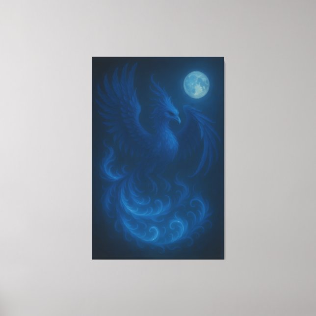 Fenix Lua Azul · Impressão em Tela de Arte Fina (Frente)