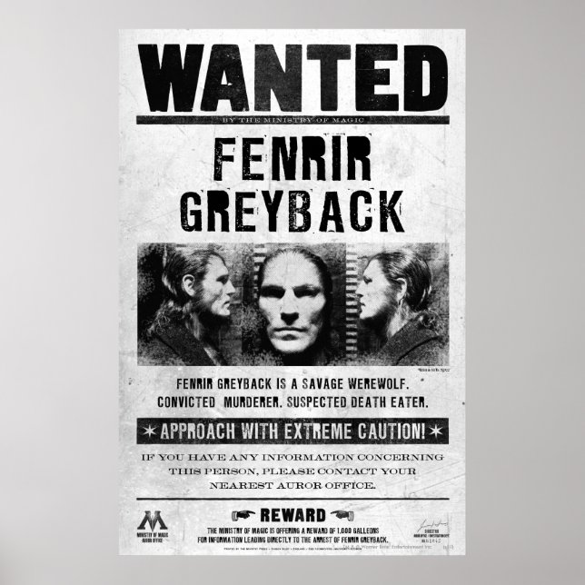 Fenrir Greyback queria Poster (Frente)