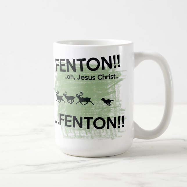 Fenton - Jesus Cristo!! Caneca do cão de Fenton (Direita)