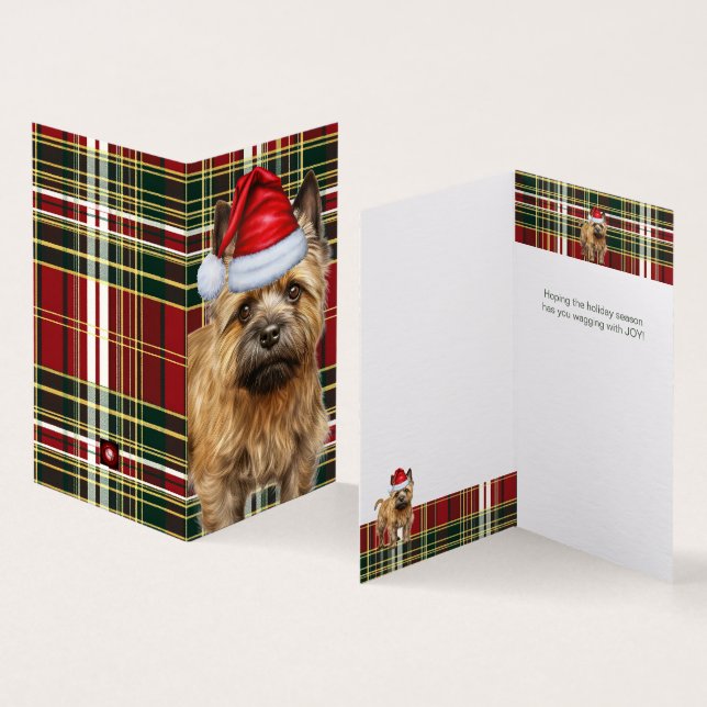 Feriado Cairn Terrier Dog Red Xadrez Natal (Interior e exterior)