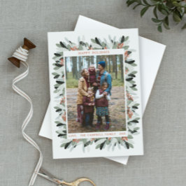 Feriado Cartões de foto de Natal Sai das Berries