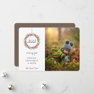 Feriado de Ano Novo Feriado Cartão com fotos Frita