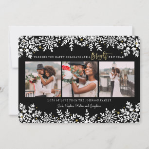 Feriado de Ano Novo Flocos de neve 3 Cartão de