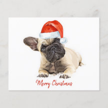 Feriado de Cachorro Pupado de Natal em Buldogue Fr