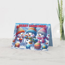 Feriado de Cartão de Natal Snowmen