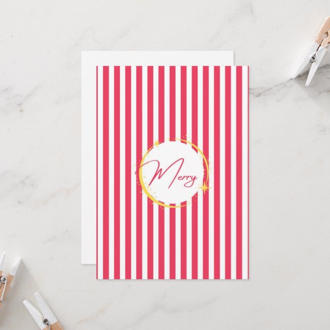 Feriado de Feliz em Strike Vermelho e Branco (Frente/Verso In Situ)