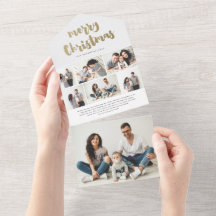 Feriado de Foto de Natal Feliz e Dourado Script