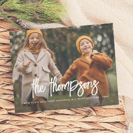 Feriado de Fotografia com Nome da Família com Letr