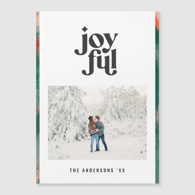 feriado de fotos alegre, abstrato verde e vermelho (Frente)