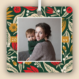 Feriado de Natal com Foto Floral de Arte Popular M