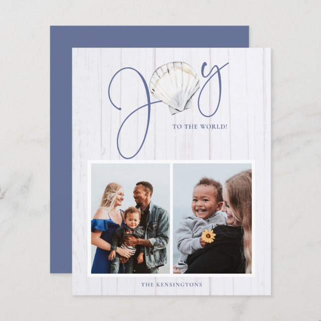 Feriado de Natal Costeiro do Orçamento Joy Seashel (Frente/Verso)