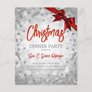 Feriado de Natal da Fita Vermelha de Silver Glitte