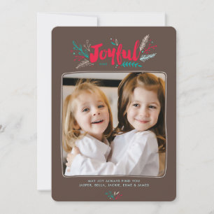 Feriado de Natal de Folhagem Joyful em Cartão Pla